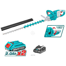 Mua MÁY CẮT HÀNG RÀO  KHÔNG CHỔI THAN DÙNG PIN 20V (2 pin 2.0AH +sạc kép )TOTAL THTLI400282 - HÀNG CHÍNH HÃNG