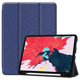 Bao Da TPU Cho iPad Pro 11 inch 2018, 2020, iPad Pro M1 11 inch 2021 Nắp Vải Denim Có Khay Đựng Bút
