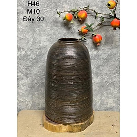 Bình cắm hoa dáng chuông H46cm, men mộc. Gốm sứ Bát Tràng.