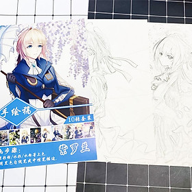 Tranh tô màu Violet Evergarden tập bản thảo phác họa anime manga chibi