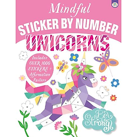 Sách hoạt động thiếu nhi tiếng Anh: Mindful Sticker By Number: Unicorns