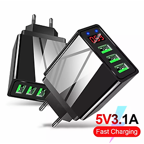 Mua 1 CỦ SẠC CỐC SẠC ĐIỆN THOẠI 3.0 VỚI 3 CỔNG SẠC USB HIỂN THỊ LED ĐO ĐIỆN ÁP KHI SẠC THÔNG MINH MẪU MỚI HÀNG CAO CẤP LOẠI TỐT