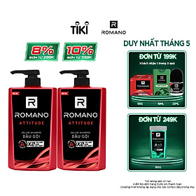 Combo 2 Dầu gội Romano hương nước hoa 650g/chai