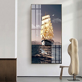 Tranh Phong Cảnh Biển Treo Tường Phòng Khách - Tranh Canvas Thuyền Và Biển Đẹp