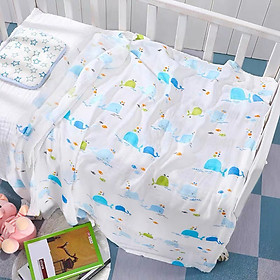 [4 Lớp Sợi Tre] Khăn Tắm Cho Bé 4 Lớp Sợi Tre Dày, Mềm, Thấm Hút Tốt (Kt:1m1x1m2)