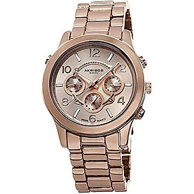 Akribos XXIV Women's AK648RG Ultimate Swiss Multifunction Rose-Tone Bracelet Watch