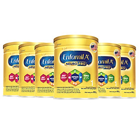 Combo 6 lon sữa bột Enfamil A+ NeuroPro 1 với 2’-FL HMO cho trẻ từ 0 – 6 tháng tuổi– 830g