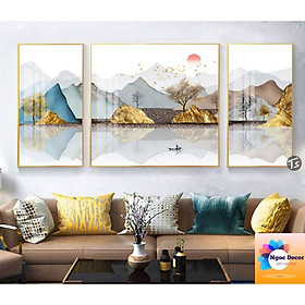 Mua Combo bộ 3 bức tranh tráng gương treo phòng khách