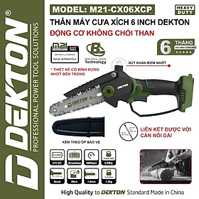 Mua THÂN MÁY CƯA XÍCH PIN 6 INCH (15CM) MOTOR BRUSHLESS MÀU OLIVE M21-CX06XCP DEKTON - HÀNG CHÍNH HÃNG