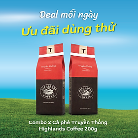Combo 2 gói Cà Phê Rang Xay Truyền Thống Highlands Coffee (200g)