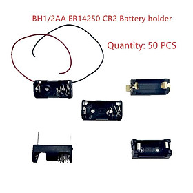 50 CHIẾC Giá đỡ pin 3V bằng nhựa ER14250 Hộp đựng pin 1/2 AA Hộp đựng pin ngoài CR2 Màu sắc: 50 CÁI
