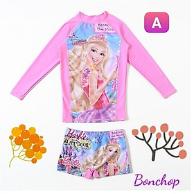 Đồ bơi bé gái tay dài hình elsa - công chúa từ 10-39kg- vải co giãn tốt - Kiến Lửa