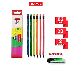 Bút chì gỗ Neon Stacom PC106 (set 6 cây)