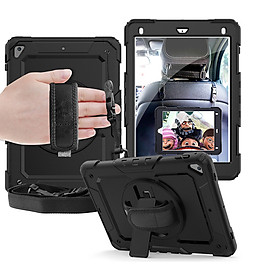 Ốp lưng dành cho iPad Pro 11" M4/Pro 13" M4/Air 6 11"/Air 6 13"/12.9" M1/M2/10.9" 2022/9.7"/10.2 (Gen7th/8th)/Pro 11"/Air 4/5/10.9" 2022 chống sốc dựng máy có dây đeo hiệu Zaki - Hàng Chính Hãng