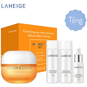 Kem dưỡng trắng da làm mờ đốm nâu Laneige Radian - C Cream 30ml + Tặng Bộ dưỡng trắng da Laneige White Dew 3 món