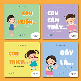 Sách - Bộ Bé Học Giao Tiếp 4 cuốn - Bồi cứng & Song ngữ Việt-Anh