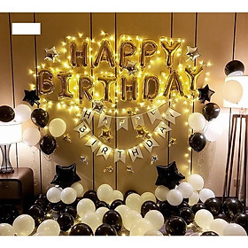 Hình ảnh Set bóng trang trí sinh nhật Happy Birthday + bóng nhũ+ bóng TIM sao