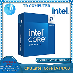 Mua CPU Intel Core i7 14700 5.4GHz (Socket 1700  20 Nhân 28 Luồng 33MB 65W) - Hàng chính hãng (NEW BOX)