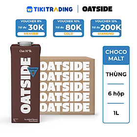 Thùng 6 hộp Sữa yến mạch OATSIDE vị Sô-cô-la Lúa Mạch 1L