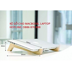 Giá đỡ laptop gỗ 2 trong 1 cho máy tính macbook, laptop chắc chắn bền đẹp
