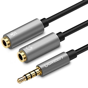 Mua Dây chuyển đổi 3.5mm đực sang hai đầu 3.5mm cái (1 đầu hỗ trợ Mic  1 đầu hỗ trợ tai nghe) UGREEN AV141 - Hàng chính hãng