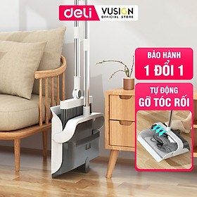Mua Bộ chổi quét nhà kèm hót rác tự gạt tóc xoay 180 độ Deli thông minh  chổi xẻng quét nhà gấp gọn