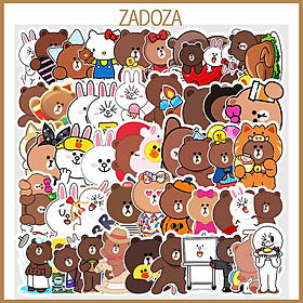 Sticker cony and brown decal dán laptop , điện thoại hình dán trang trí