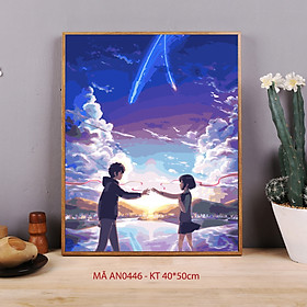 Tranh sơn dầu số hoá tự tô trang trí Phim Nhật Your Name Tên cậu là gì mã AN0446