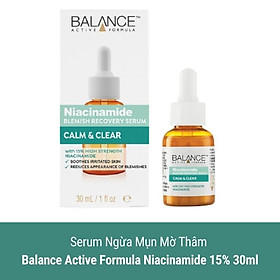 Tinh Chất Serum Giảm Mụn Mờ Thâm Balance Active Formula Niacinamide 15% Blemish Recovery 30ml