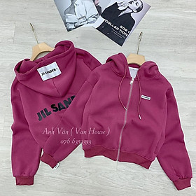 Áo khoác hoodie nữ, bomber nỉ thu đông có mũ Jil SANDER