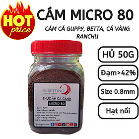 Hủ 50G Cám MICRO 80  phù hợp cho mọi loại cá thủy sinh Guppy, Betta, Ranchu...| Hingaostore
