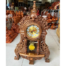 Mua Đồng hồ để bàn gỗ mun đuôi công cao 70cm