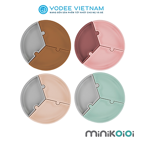 MinikOiOi Khay ăn dặm silicone cao cấp cho bé có đế hít chống trơn an toàn và tiện lợi