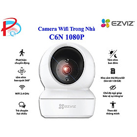 Camera Wifi Trong Nhà EZVIZ C6N 2M FHD 1080P Quay 355 độ - Đàm thoại 2 chiều - Hàng Chính Hãng