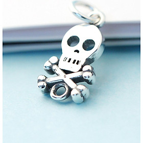 Combo 2 charm bạc hình đầu lâu xương chéo treo - Ngọc Quý Gemstones