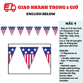 Dây cờ trang trí 4 of July bunting qkm02