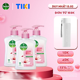 Combo 3 chai nước rửa tay Dettol kháng khuẩn dưỡng da - Chai 250g