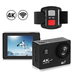 Camera Hành Động 4K Wifi 1080P Hd 16Mp Mũ Bảo Hiểm Cam Chống Nước Dv Điều Khiển Từ Xa Đầu Ghi Video Thể Thao Đen