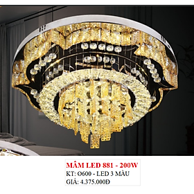 Mua Đèn mâm áp trần Pha lê phi 600