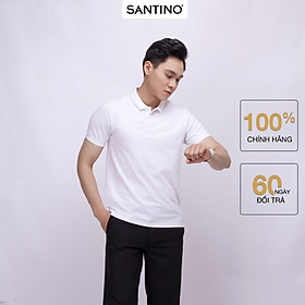 Áo Polo nam trơn SANTINO, Cotton Cá Sấu, kháng khuẩn chống nhăn, chống tia UV - E011