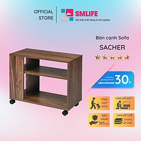 Bàn gỗ cạnh Sofa hiện đại SMLIFE Sacher | Gỗ MDF dày 17mm chống ẩm | D60xR32xC46cm