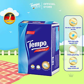 Lốc 4 Gói Khăn Giấy Cao Cấp Tempo Softpack Không Mùi, 4 Lớp, Không Gây Kích Ứng Da (90 Tờ/ Gói) - Thương Hiệu Đức