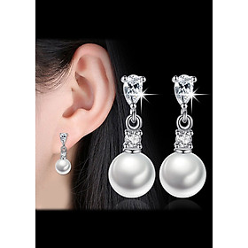 Bông tai ngọc trai tòng ten đá zircon BHBT77
