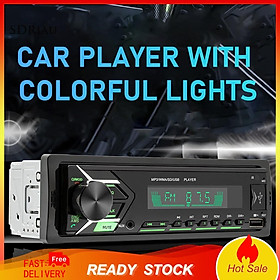 *QCDZ* 12V Universal 7 Colors Light FM Radio Player Portable Dual Bluetooth Handsfree Stereo USB MP3 Music Player for Car Center Control Modification