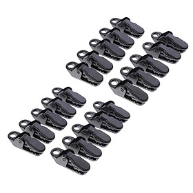 20 Pieces Plastic Tie Down Emergency Awning Set Tarp Clip Tent Clamp Black