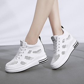 Korean Mesh Hollow Sneakers Increase Breathable Women's Shoes