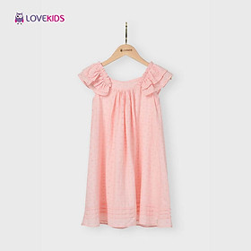 Váy thêu tay bèo bé gái (hồng) LKG21DR01101 - Lovekids