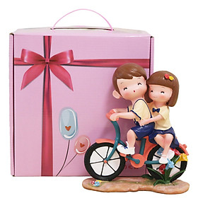 Gold torch bike couple ornaments birthday gift Valentine's Day wedding gift girl couple practical creative gift hardcover gift box models