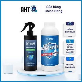 [NANO XPURE] DUNG DỊCH NANO SILVER NANO XPURE ANTIBACTERIAL 35PPM 1L+CHAI XỊT NANO BẠC NƯỚC RỬA TAY KHÔ 500ML-KHỬ MÙI, KHÁNG KHUẨN-AHT CORP (AHTC)