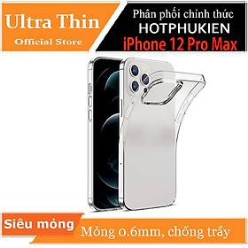 product Ốp lưng dẻo silicon cho iPhone 12 Pro Max hiệu Ultra Thin (siêu mỏng 0.6mm, chống trầy, chống bụi) - Hàng nhập khẩu - iPhone 12 Pro Max